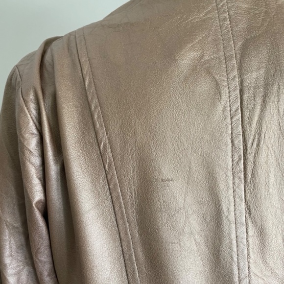 Fit and flare jacket mid length Tan Faux Leather - Picture 11 of 14